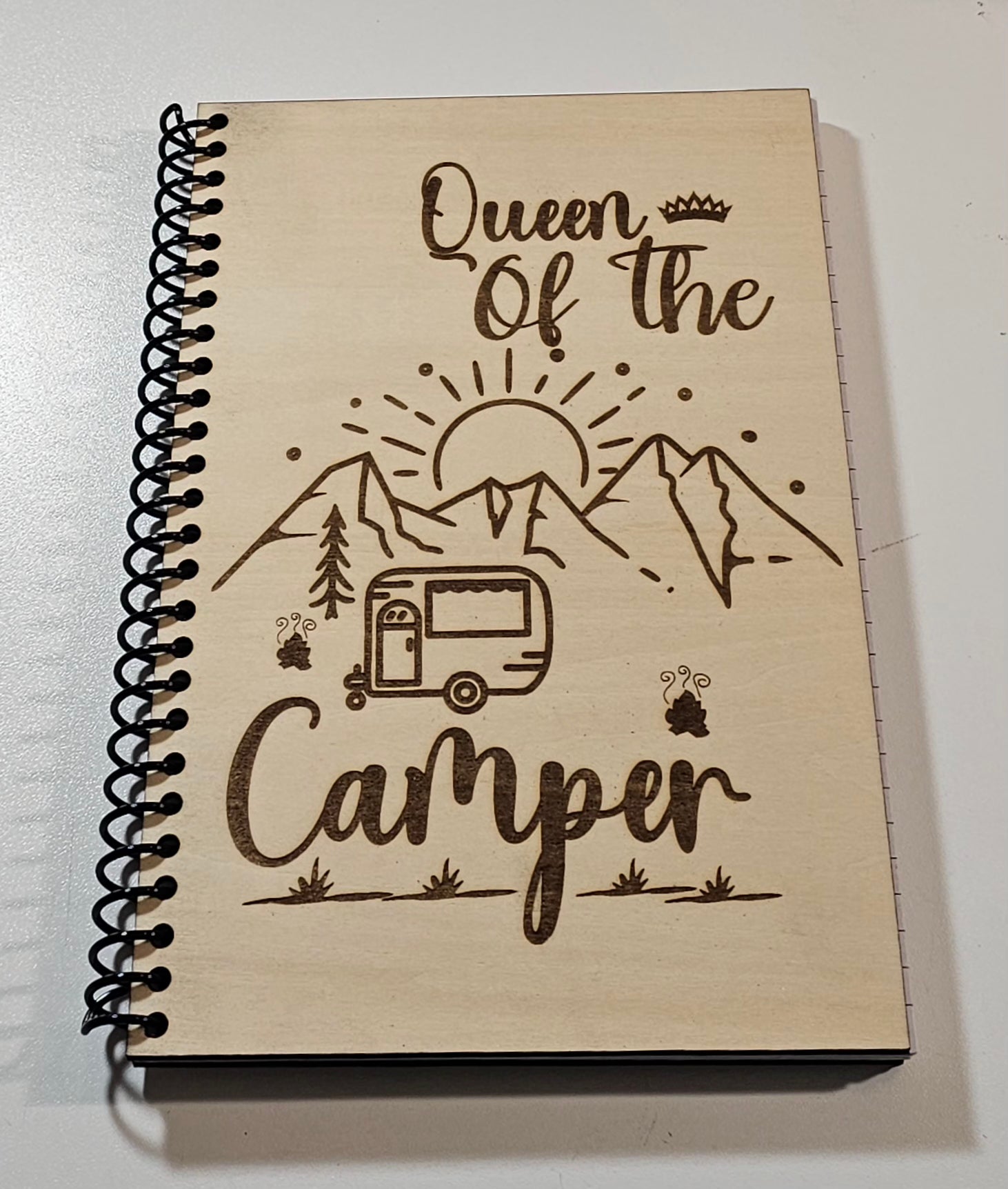 Wood cover notebook  - Queen of the camper