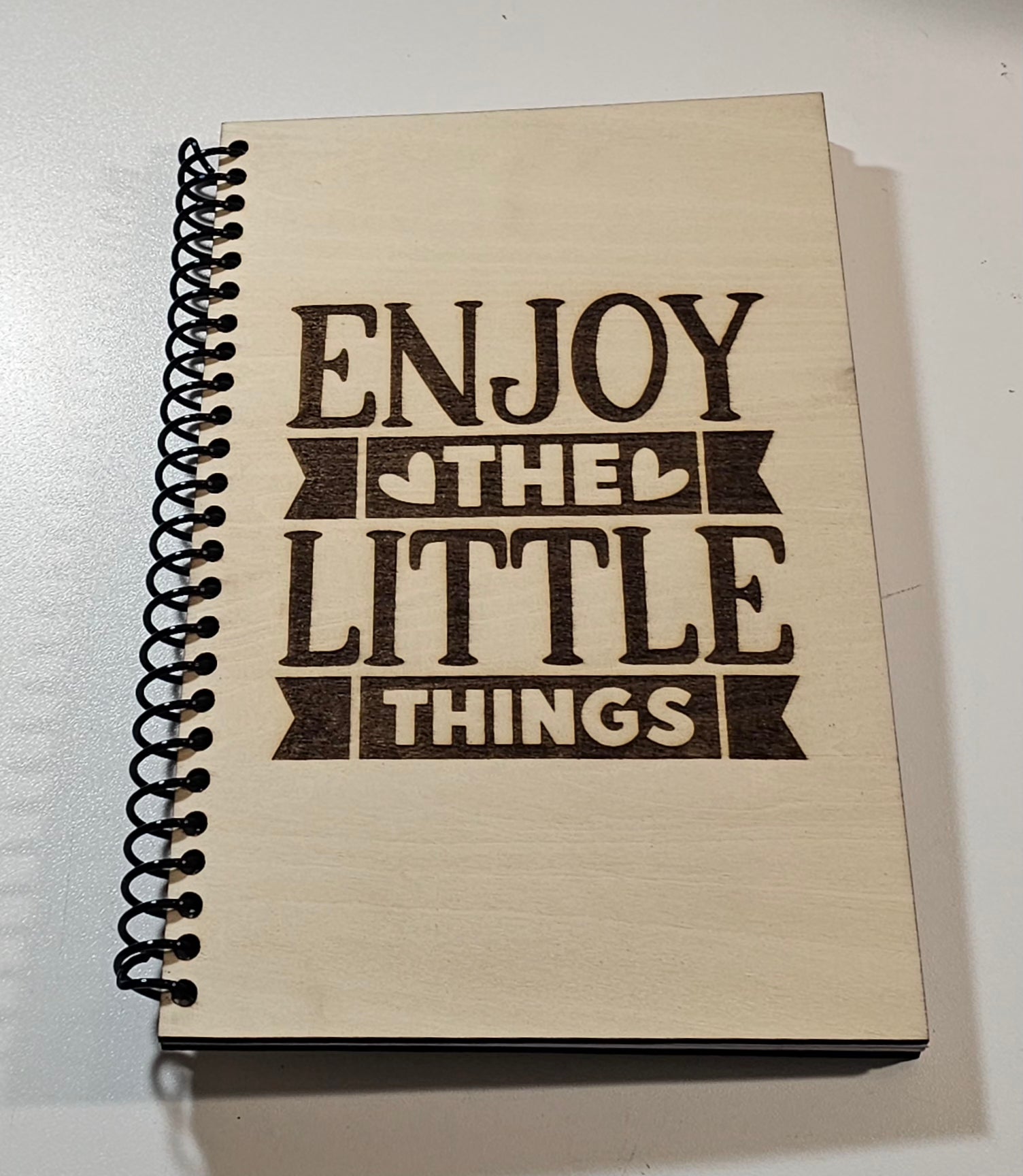 Wood cover notebook  - Enjoy the little things