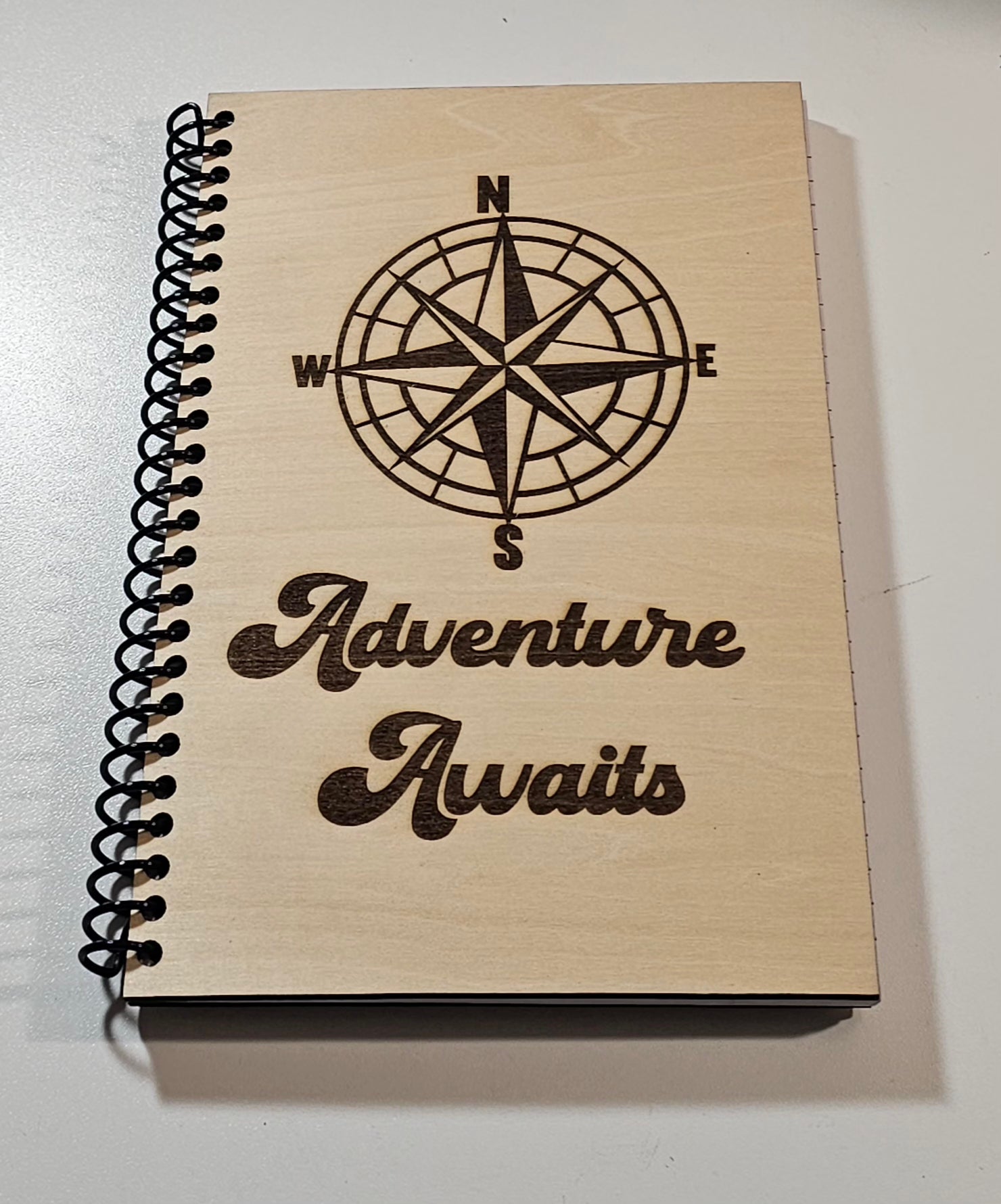 Wood cover notebook - Adventure Awaits