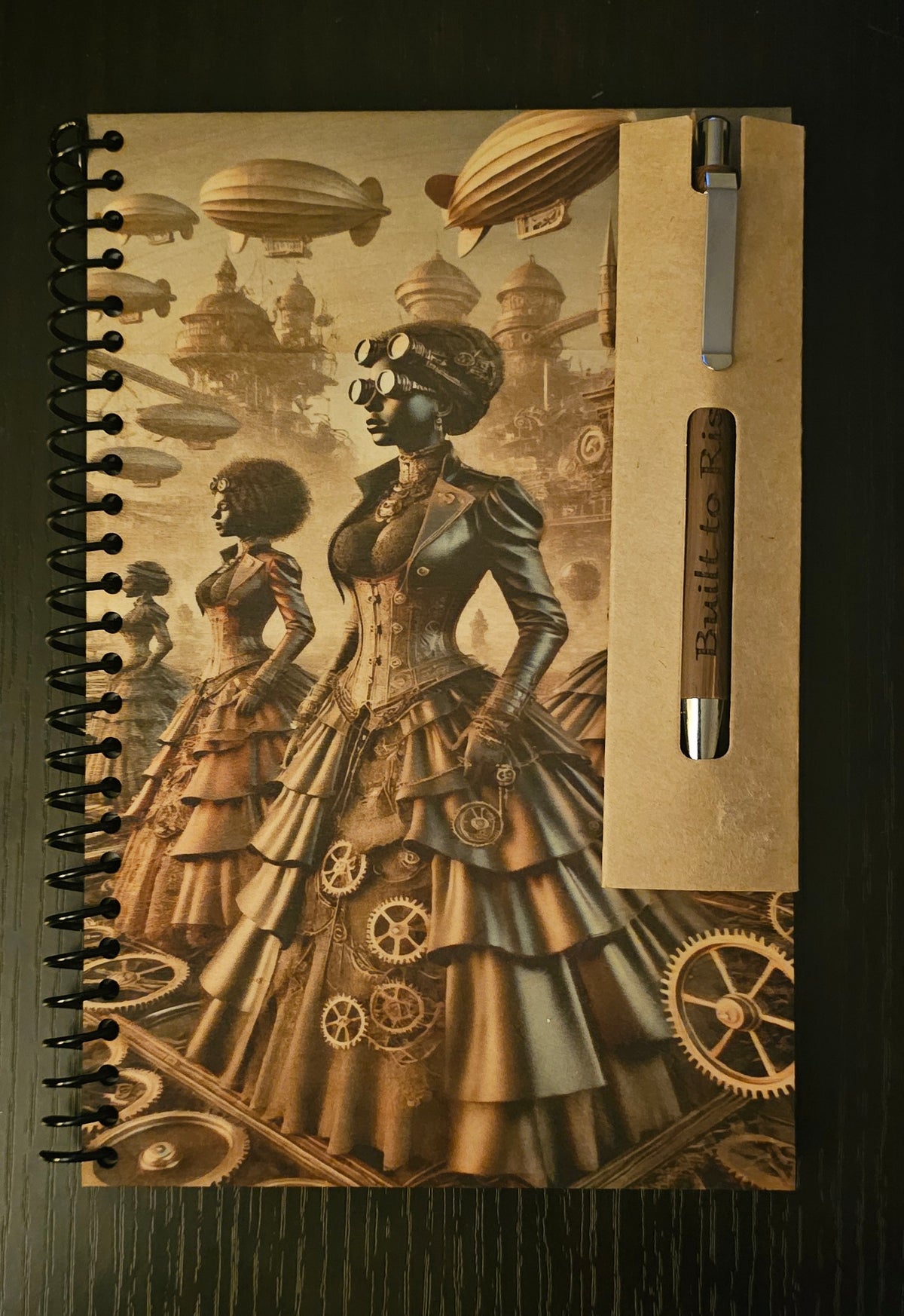 Wood-Covered Notebook & Pen Set (Built to Rise) Women