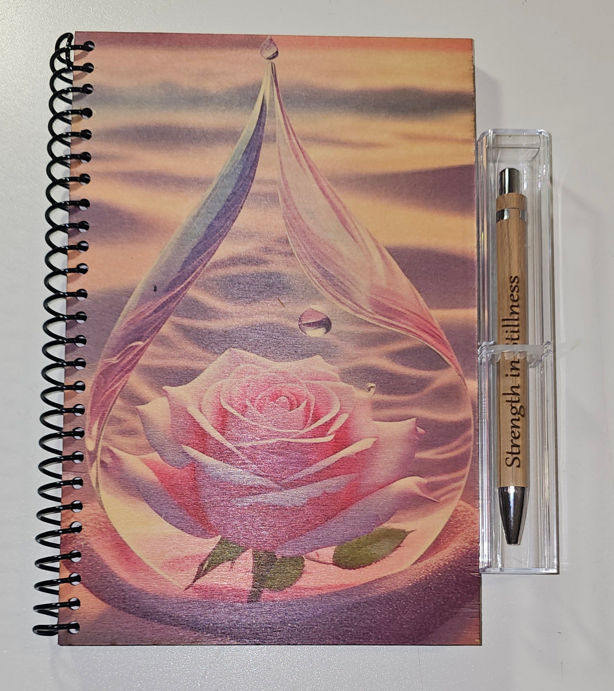 Wood-Covered Notebook & Pen Set (Strength in Stillness)