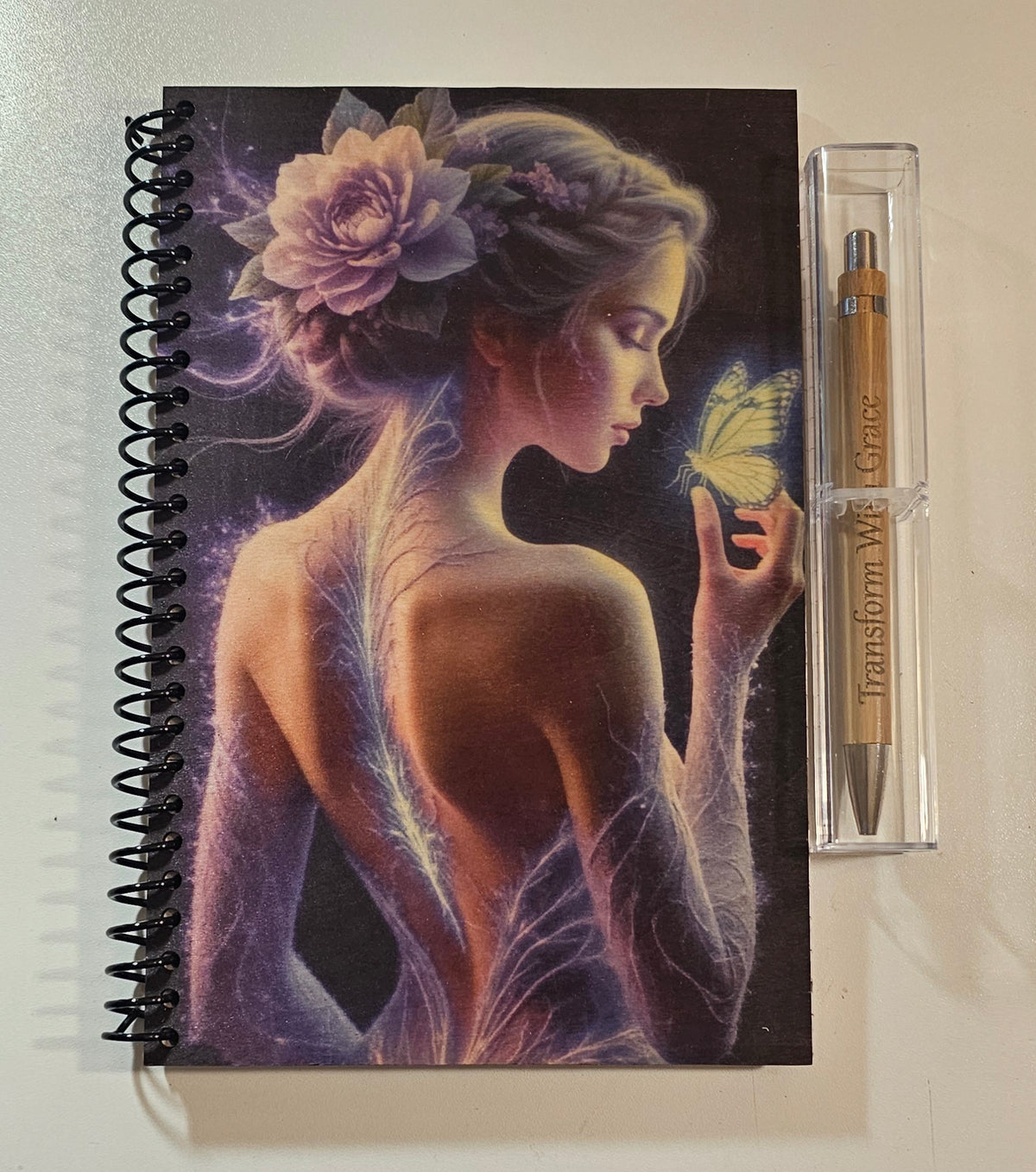 Wood-Covered Notebook & Pen Set (Transform with Grace)