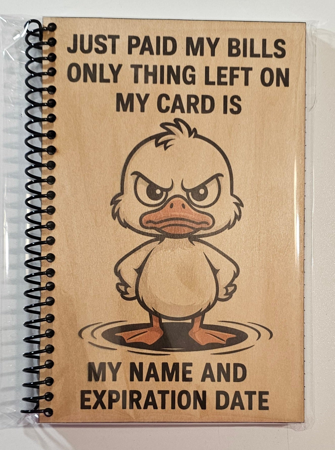 Wood covered notebook - Bills